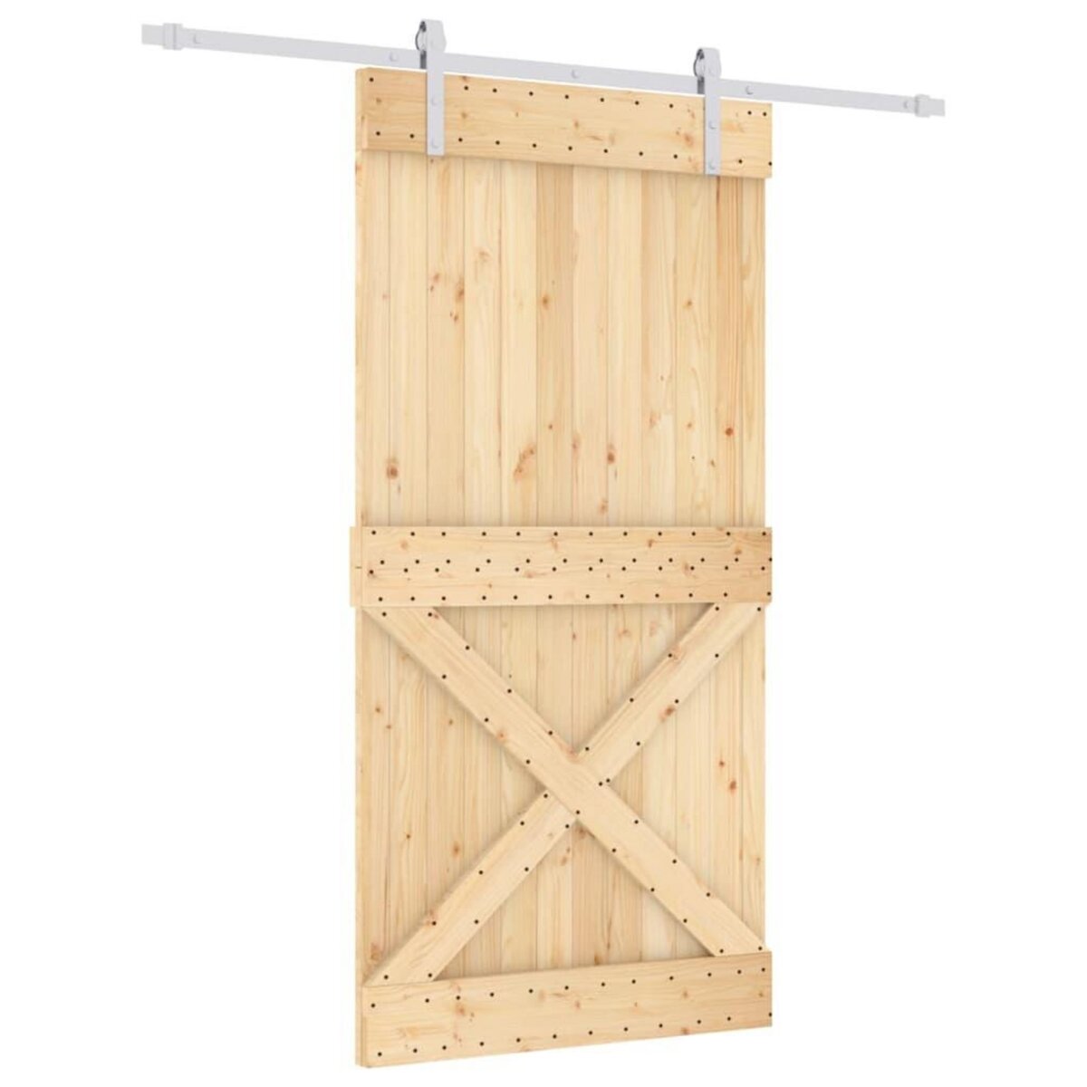 VIDAXL Porte coulissante et kit de quincaillerie 100x210 cm pin massif