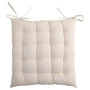 Voir la diapositive 1 : Lovely Casa Lot de 4 galettes de chaise 16 points 40x40 Duo écru lin coton