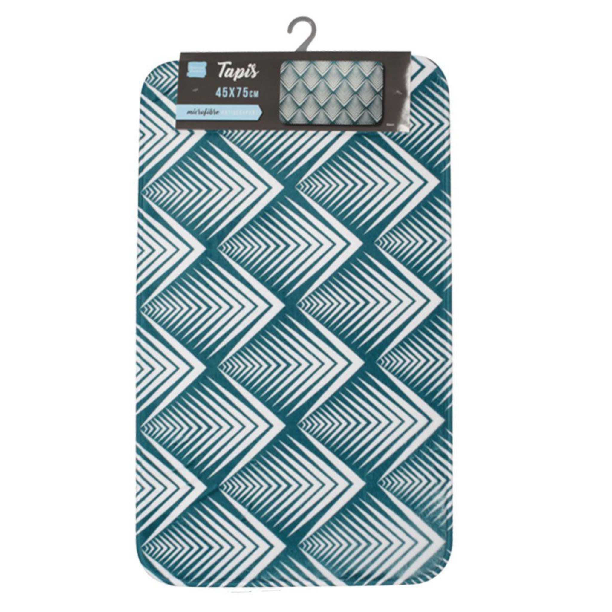 Voir la diapositive 2 : Douceur d'Intérieur Tapis de bain imprimé  blueart  45x75cm bleu