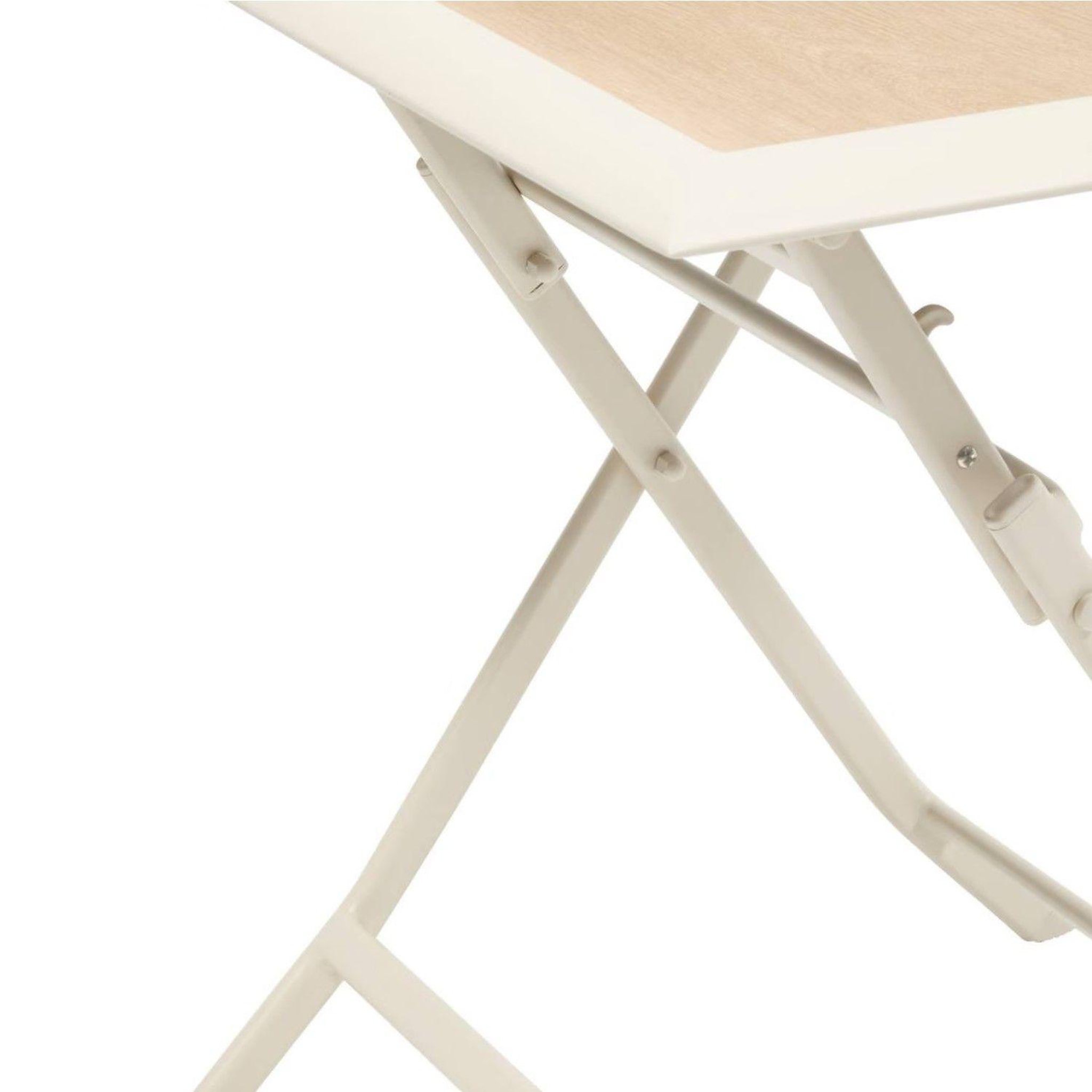 Voir la diapositive 6 : HESPERIDE Table de jardin pliante carrée 2 places azua - epeautre et argile