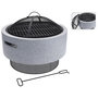 Voir la diapositive 1 : ProGarden ProGarden Bol a feu avec grille de barbecue Gris clair 52x18,5 cm
