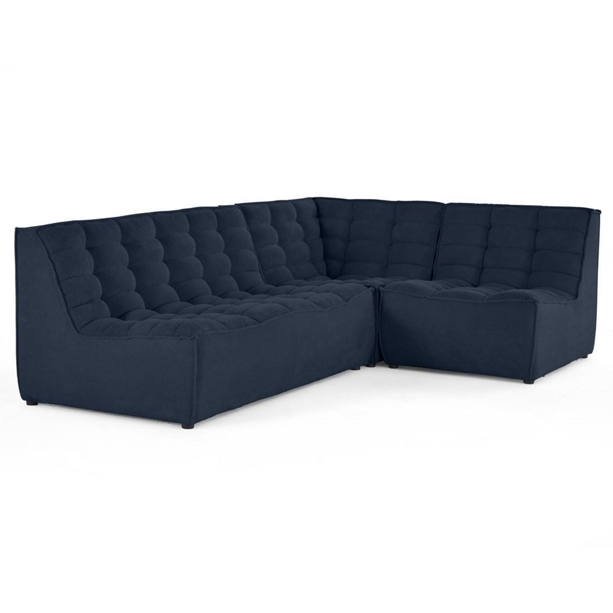 LISA DESIGN Ellie - canapé modulable d'angle réversible 4 places en velours texturé