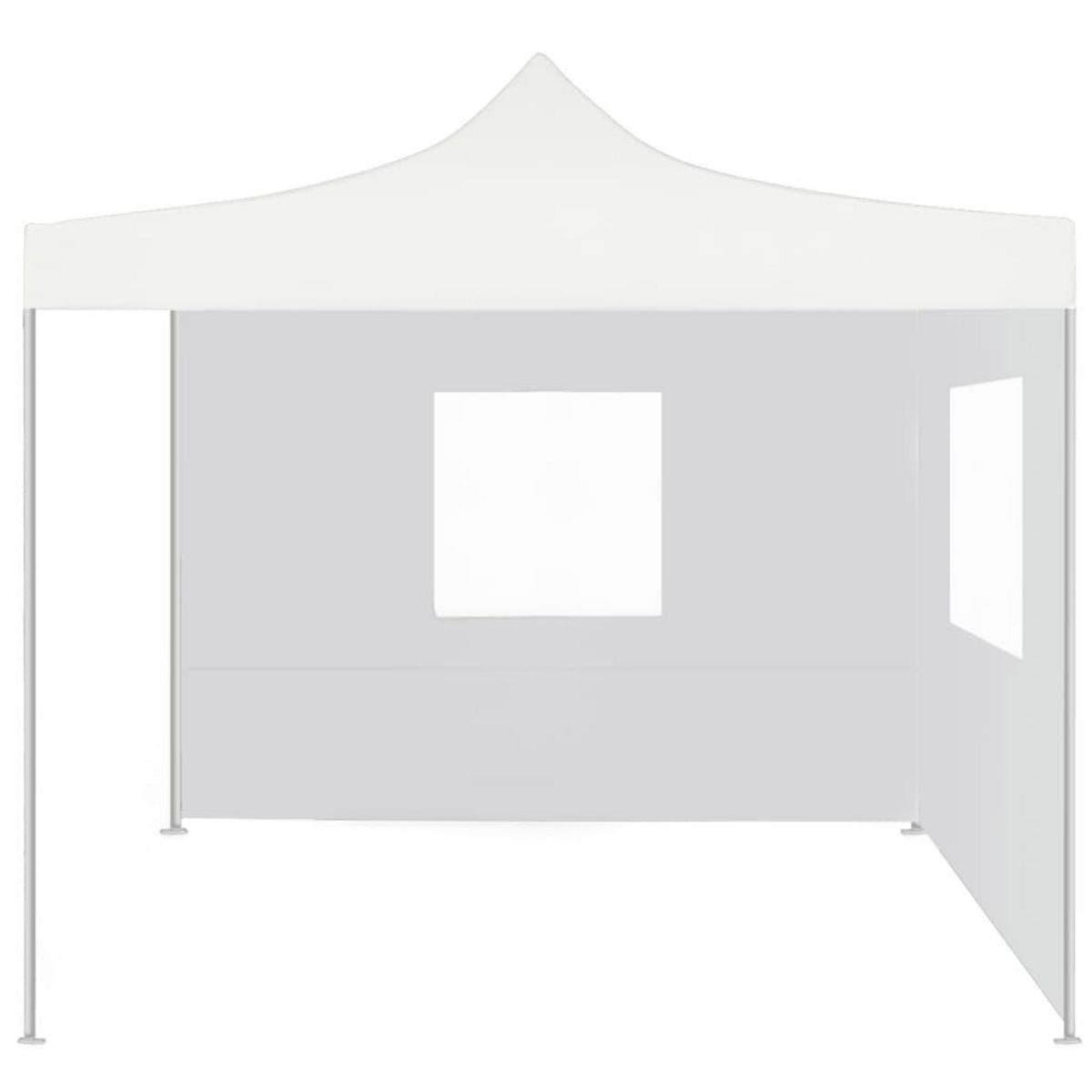 VIDAXL Tente de reception pliable avec 2 parois 3x3 m Acier Blanc
