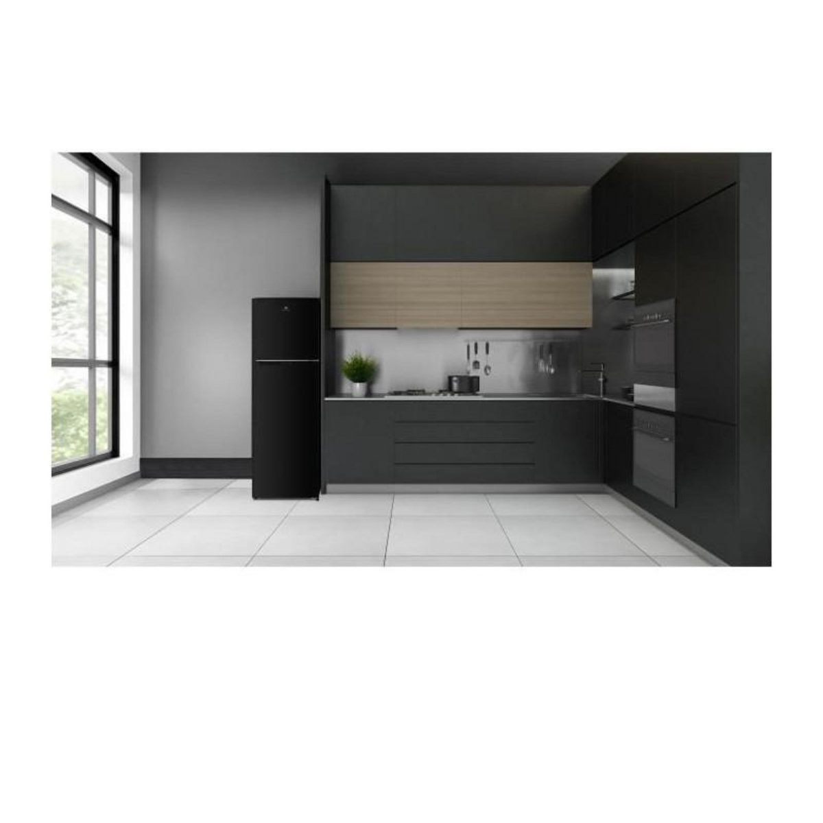 CONTINENTAL EDISON Réfrigérateur congélateur haut CONTINENTAL EDISON  - 247L - Total No Frost - Noir - L54,5 cm x H167 cm