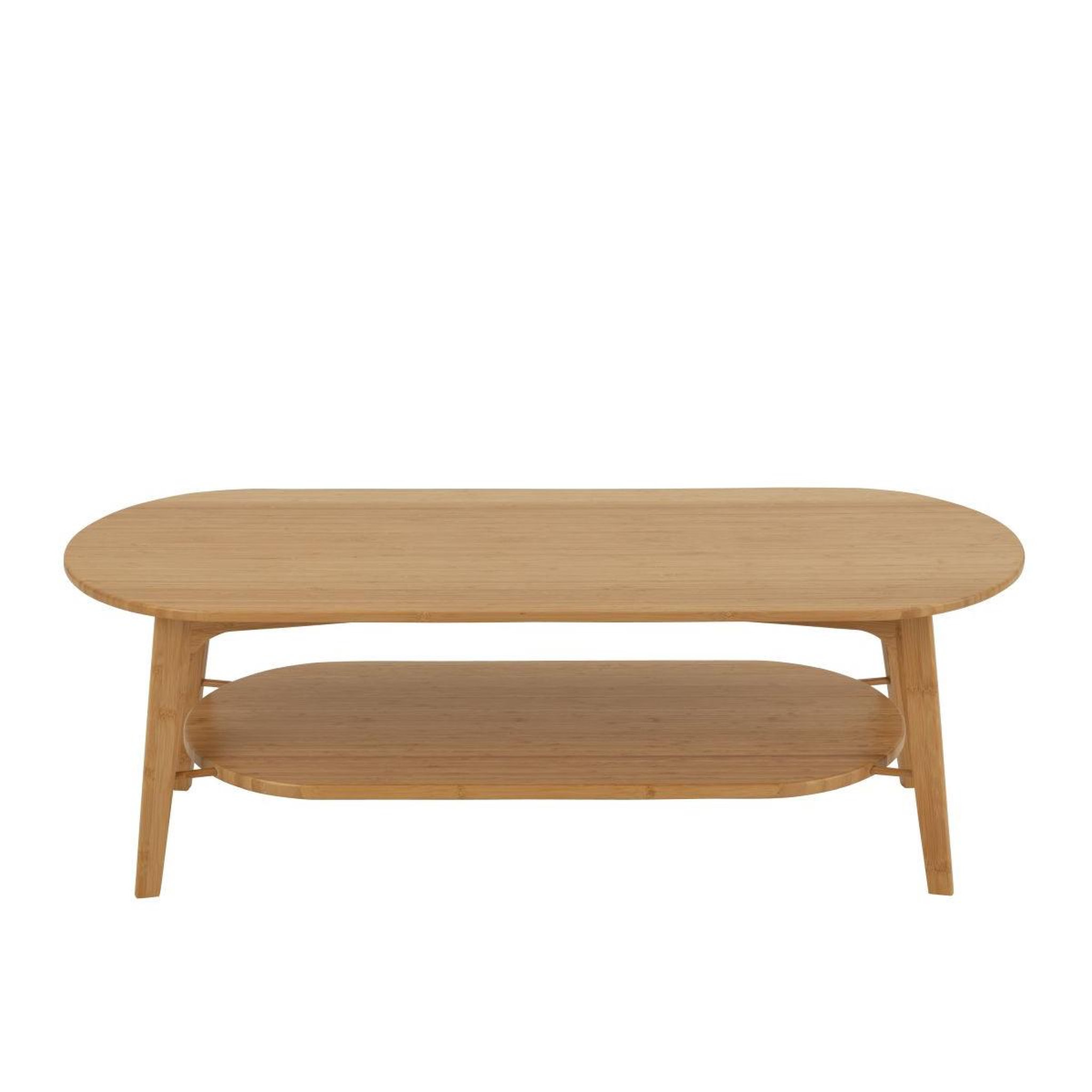 Voir la diapositive 2 : J-LINE Table basse ovale en bambou  johnnie  120cm naturel