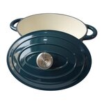 BAUMALU Cocotte BAUMALU 30 cm - Forme ovale - Bleu vert