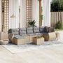 Voir la diapositive 1 : VIDAXL Salon de jardin avec coussins 8 pcs beige resine tressee