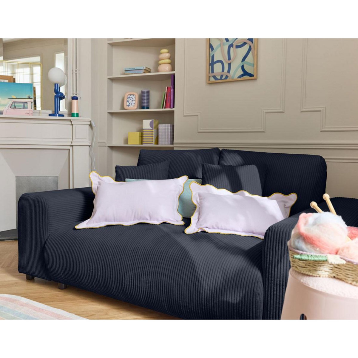 LISA DESIGN Garance - canapé droit 2 places - en velours côtelé