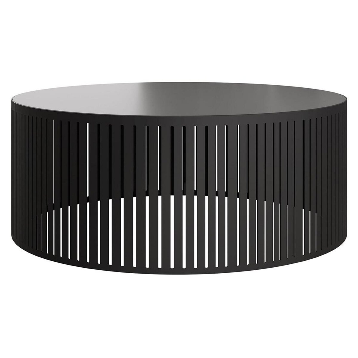 BEST MOBILIER Sally - table basse ronde - noir - 75 cm