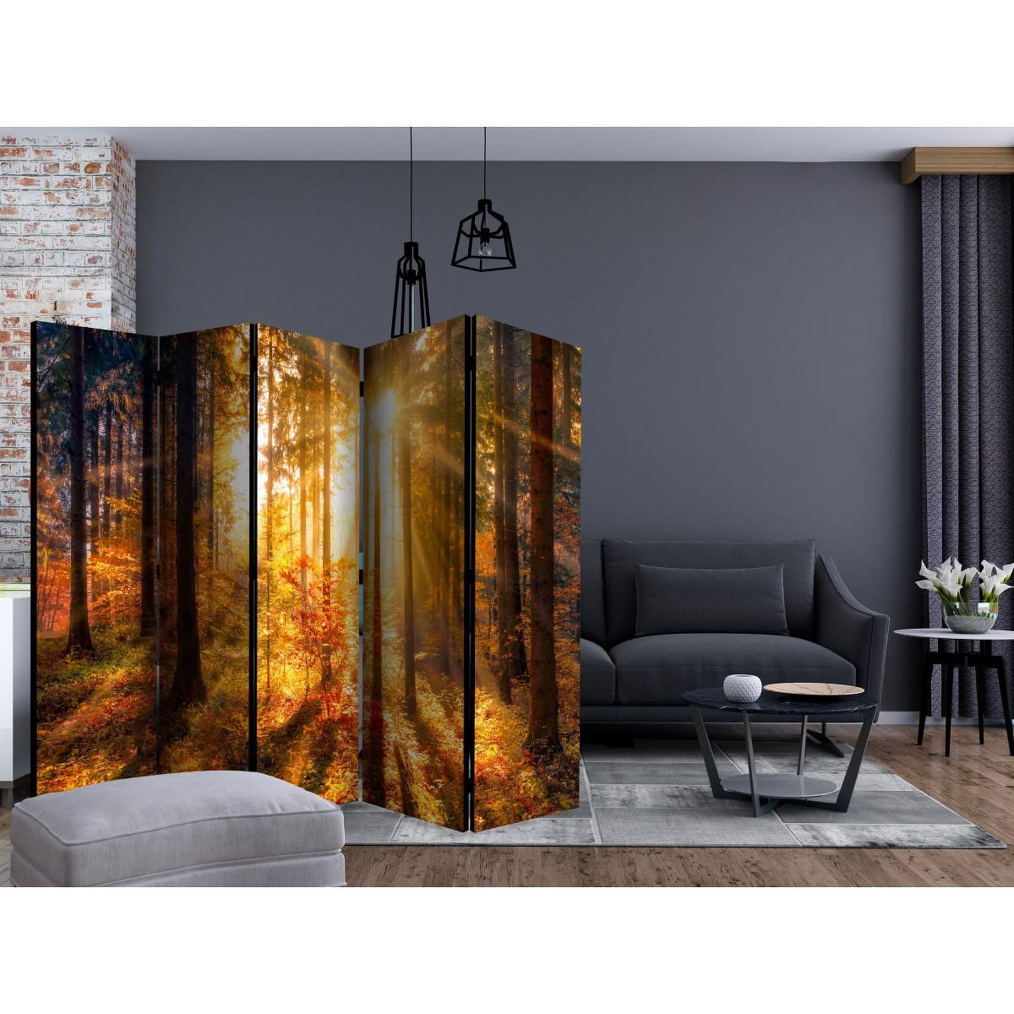 Voir la diapositive 2 : Paris Prix Paravent 5 volets  autumn awakening  172x225cm
