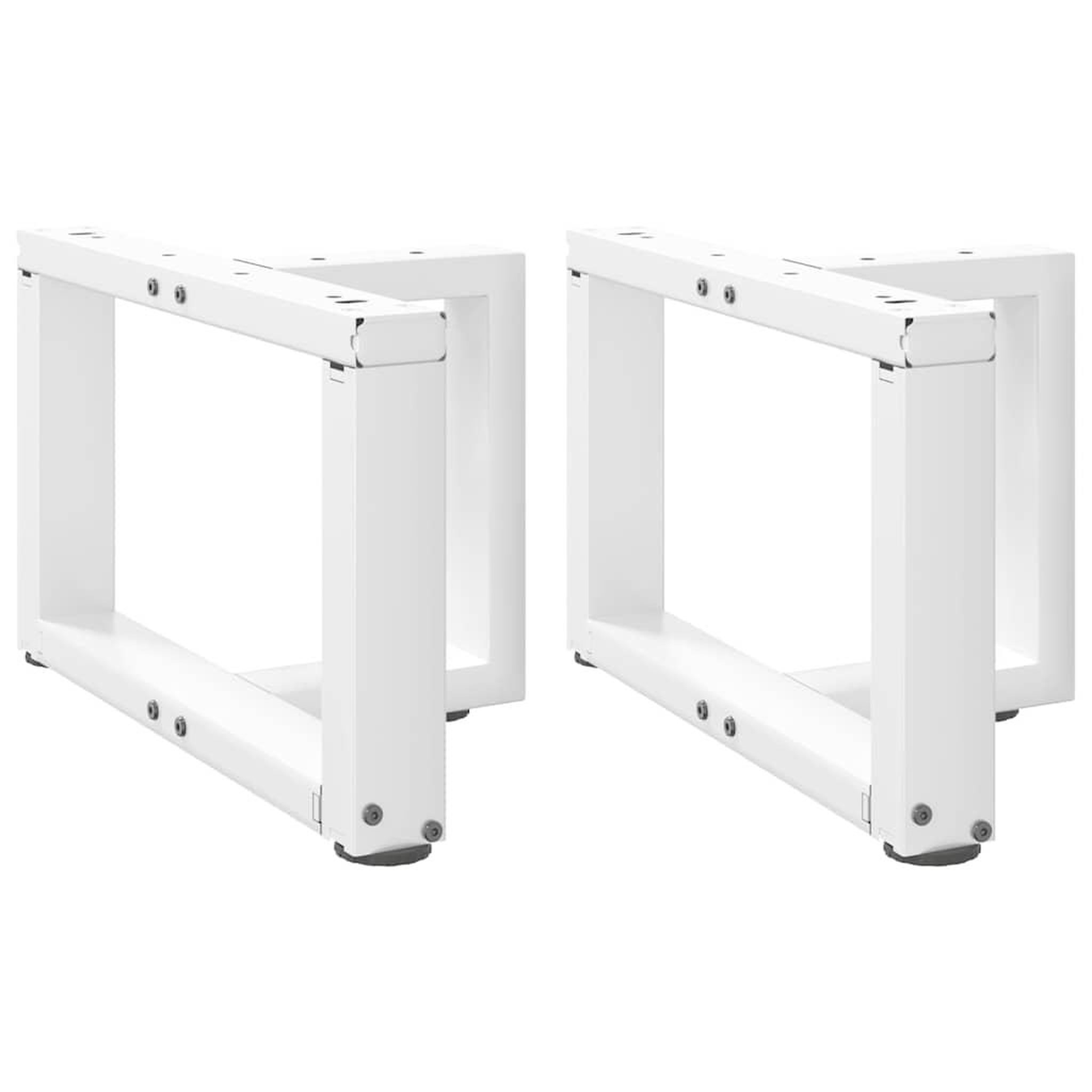 VIDAXL Pieds de table basse en forme de T 2 pcs blanc 40x25x(30-31) cm