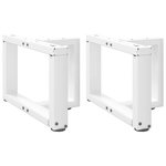 VIDAXL Pieds de table basse en forme de T 2 pcs blanc 40x25x(30-31) cm