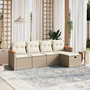 Voir la diapositive 1 : VIDAXL Salon de jardin avec coussins 5 pcs beige resine tressee