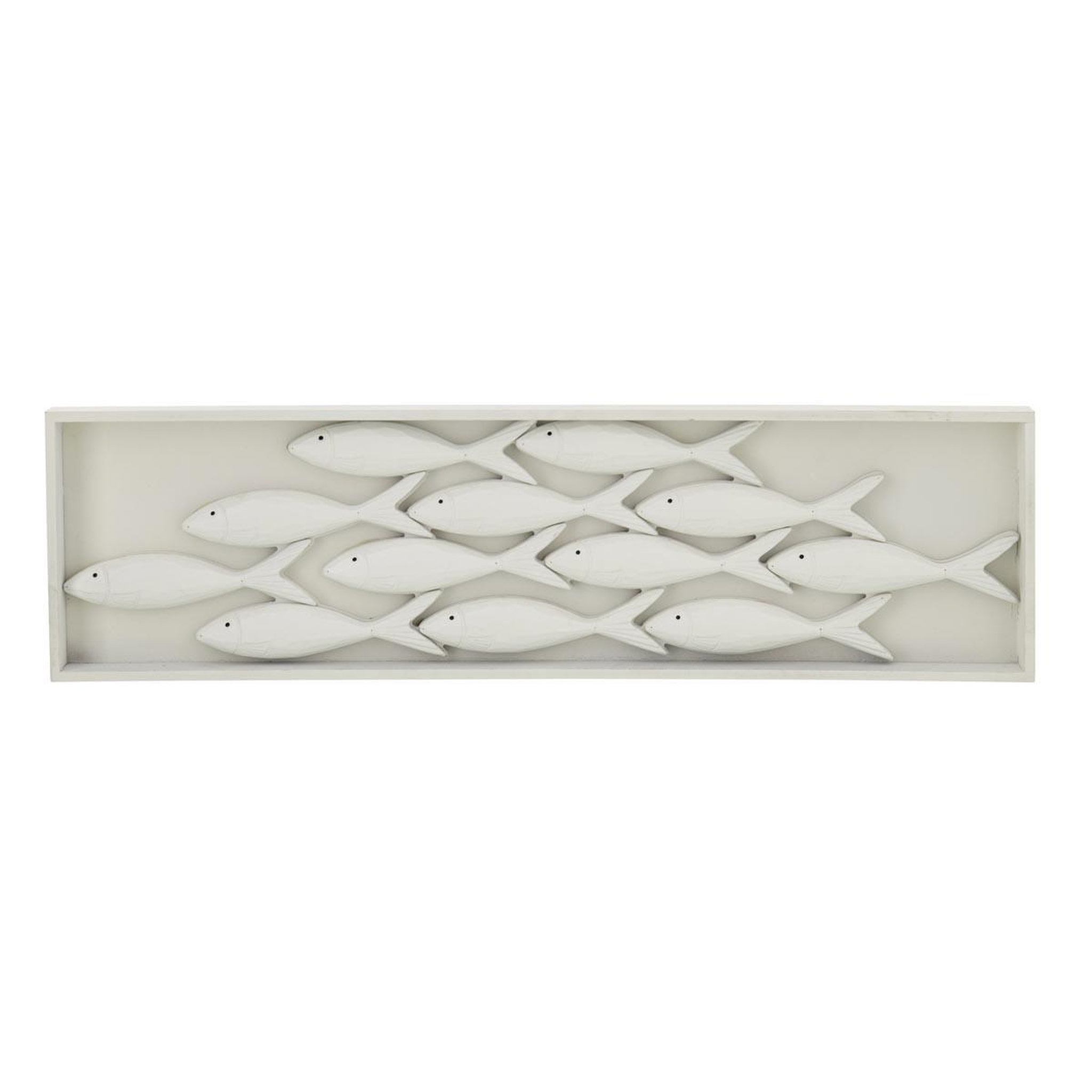 J-LINE Déco murale poisson  javier  81cm blanc