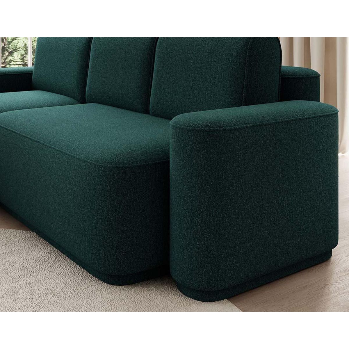 BEST MOBILIER Sam - canapé d'angle gauche 4 places convertible avec coffre en tissu