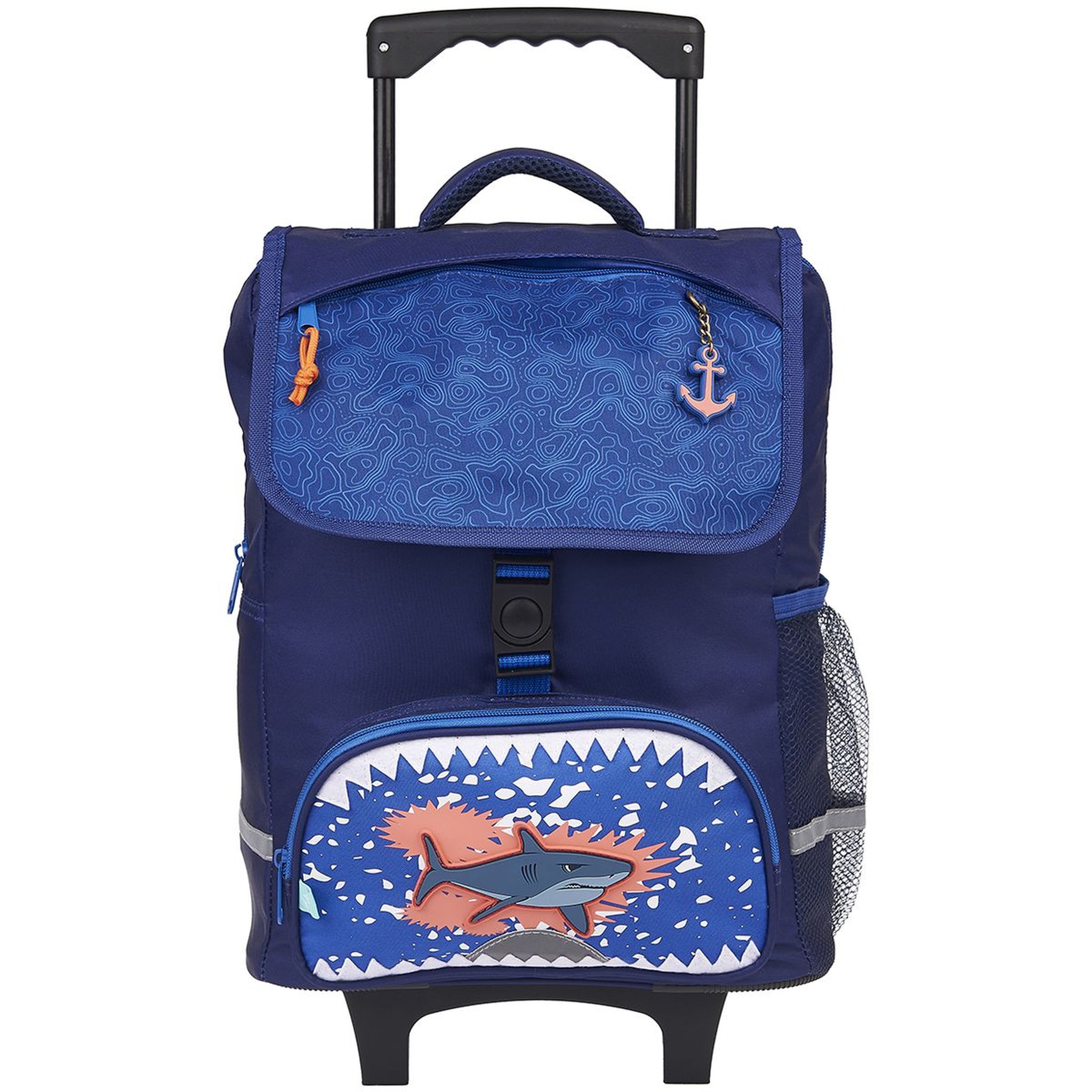 Voir la diapositive 1 : AUCHAN Sac à dos à roulettes bleu Urban Shark