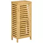 KLEANKIN Meuble bas de salle de bain une porte - étagère réglable - bois de bambou verni