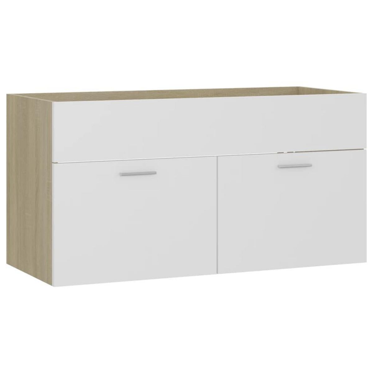 VIDAXL Armoire d'evier et lavabo integre Blanc et chene sonoma
