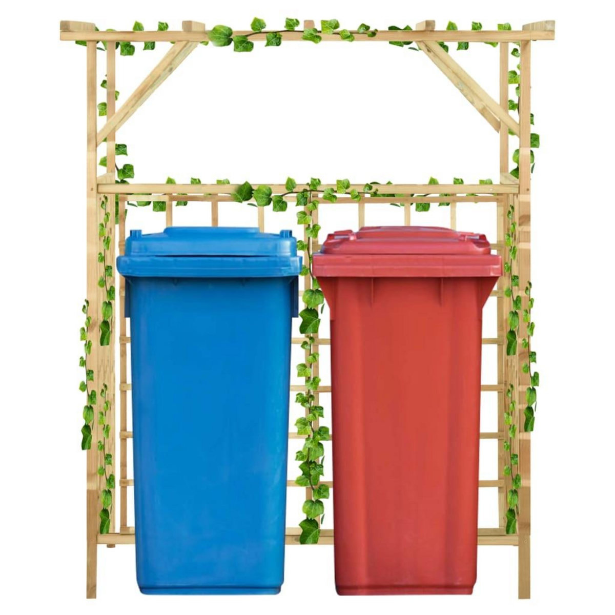 VIDAXL Pergola de jardin pour poubelles doubles Bois de pin impregne