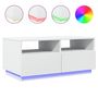 Voir la diapositive 2 : VIDAXL Table basse avec lumières LED blanc 90x49x40 cm