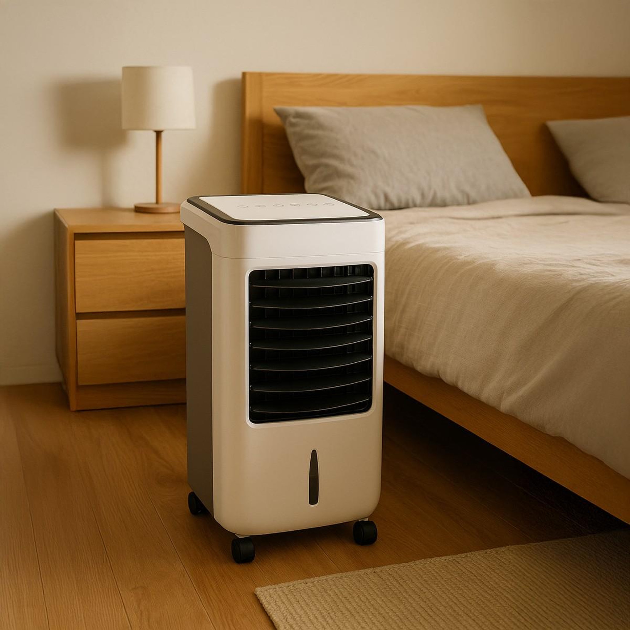Voir la diapositive 2 : NIKLAS Ventilateur Rafraichisseur d'air mobile 80W Télécommande Bac 5 Litres 3 vitesses ICEBERG NIKLAS