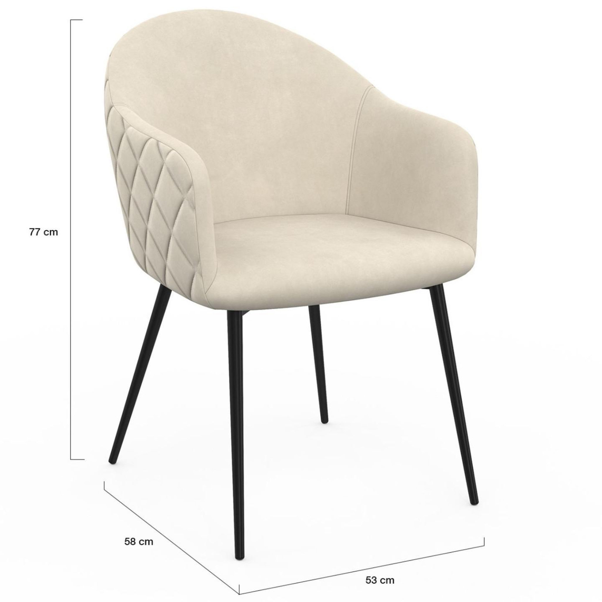 Voir la diapositive 5 : ID MARKET Lot de 2 chaises de salle à manger, fauteuils de table moly en velours gaufré beige
