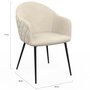 Voir la diapositive 5 : ID MARKET Lot de 2 chaises de salle à manger, fauteuils de table MOLY en velours gaufré beige