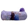 Voir la diapositive 2 : Trousse scolaire avec pompon polyester mauve REINE DES NEIGES DISNEY