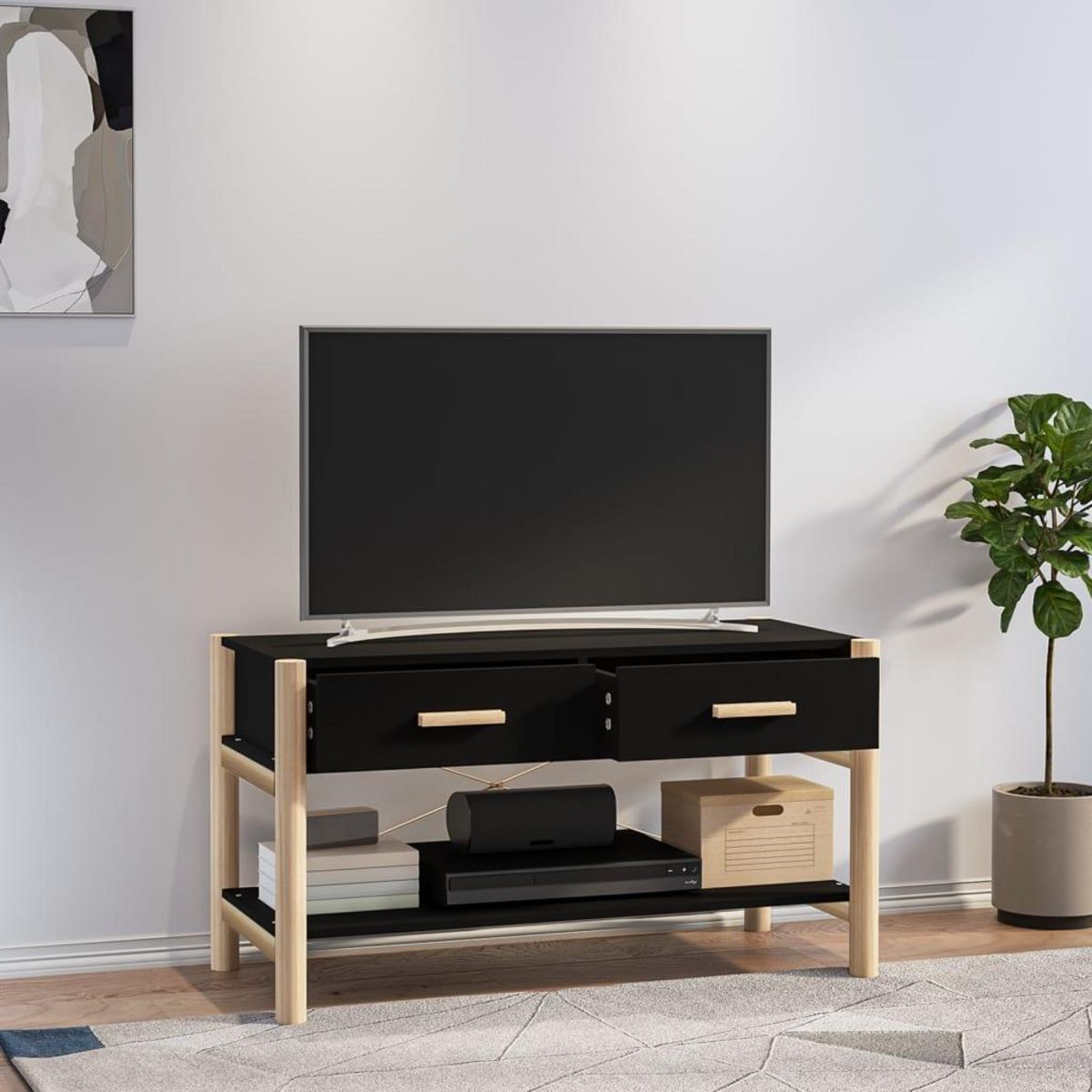 VIDAXL Meuble TV Noir 82x38x45 cm Bois d'ingenierie