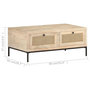 Voir la diapositive 6 : VIDAXL Table basse 90x50x37 cm Bois de manguier et canne naturelle