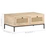 Voir la diapositive 6 : VIDAXL Table basse 90x50x37 cm Bois de manguier et canne naturelle