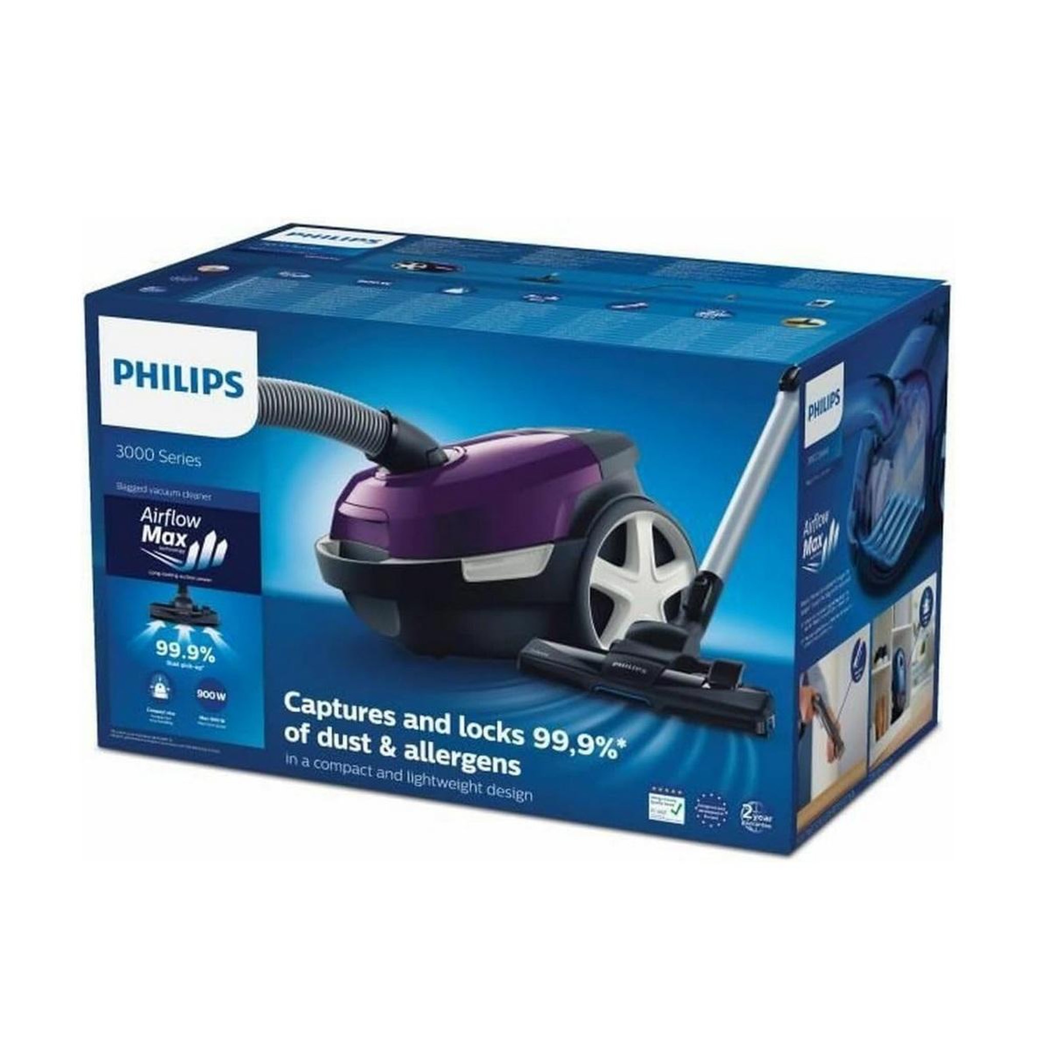 Voir la diapositive 4 : Philips Aspirateur traineau 900w 79db violet - xd3100-06
