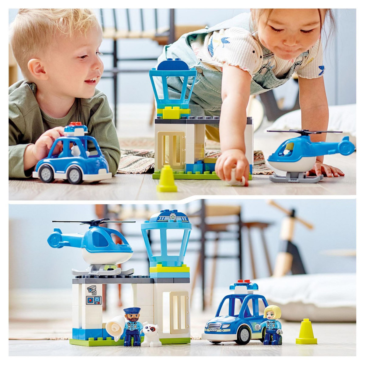 LEGO DUPLO 10959 - Le Commissariat et l&rsquo;Hélicoptère de la Police, Jouet d'Éveil