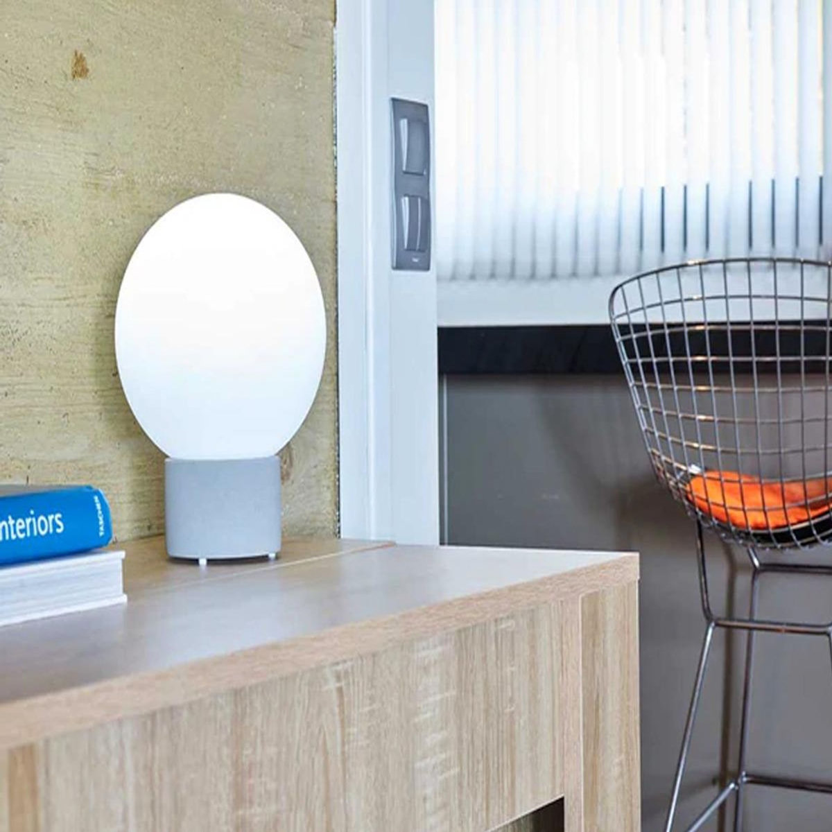 Lumisky Lampe de table sans fil TERRA BETON - 60 à 130 lumens - Ø 20 x H 25 cm - LUMISKY