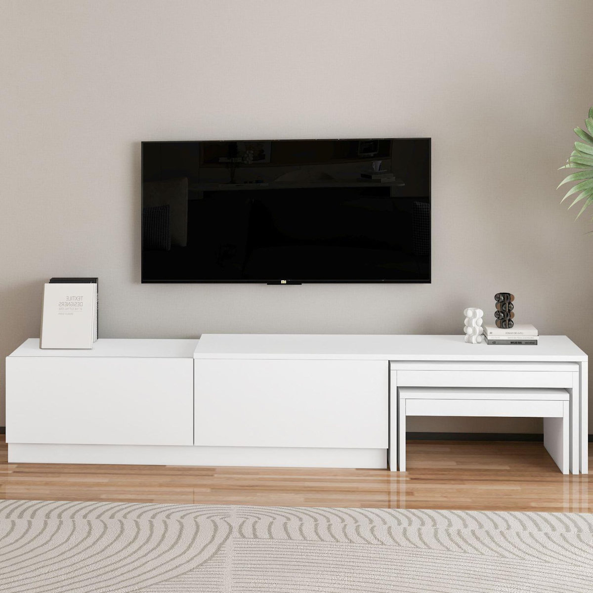 Habitat et Jardin Meuble TV en bois  Nest  - 180 x 30 x 36 cm - Blanc