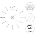 VIDAXL Horloge murale 3D Design moderne 100 cm XXL Argente