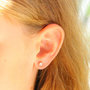 Voir la diapositive 3 : L'ATELIER D'AZUR Boucles d'Oreilles Or 18 Carats 750/000 Jaune - Puces Zirconium