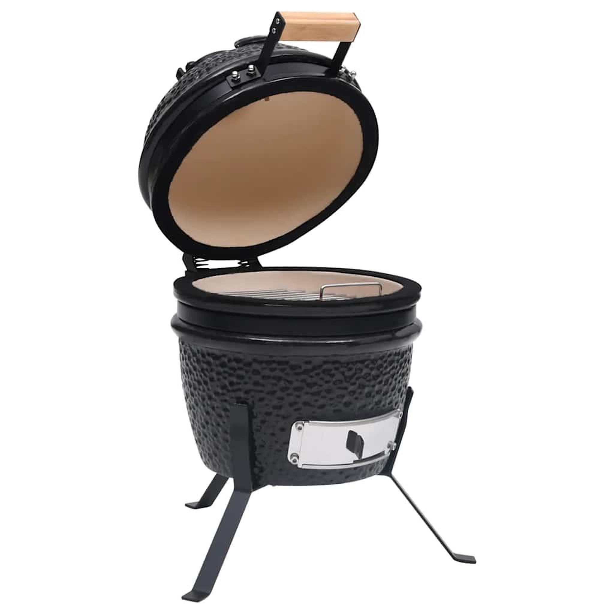 Voir la diapositive 4 : VIDAXL Barbecue a fumoir Kamado 2-en-1 Ceramique 56 cm Noir