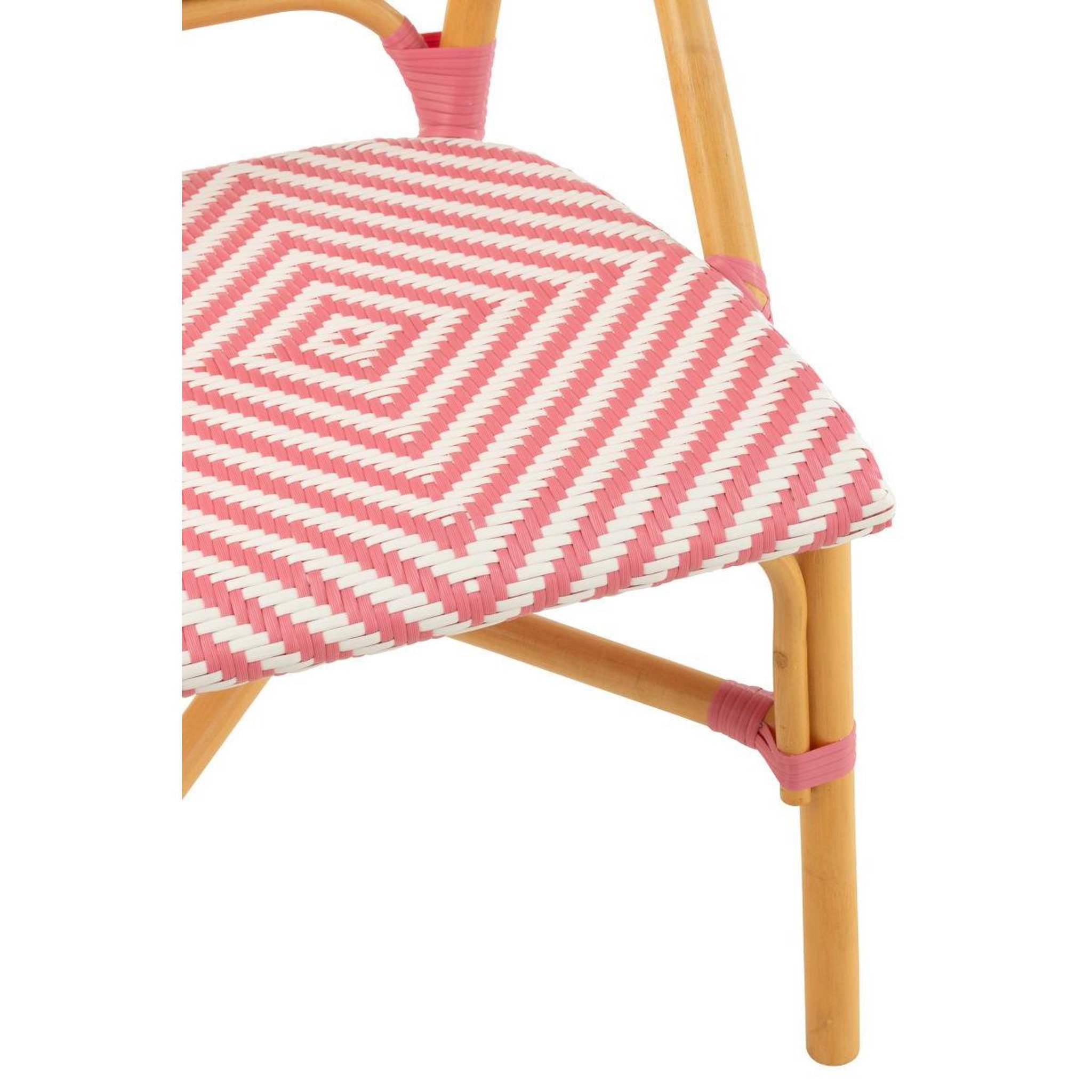 Voir la diapositive 6 : J-LINE Chaise en rotin  danial  85cm rose