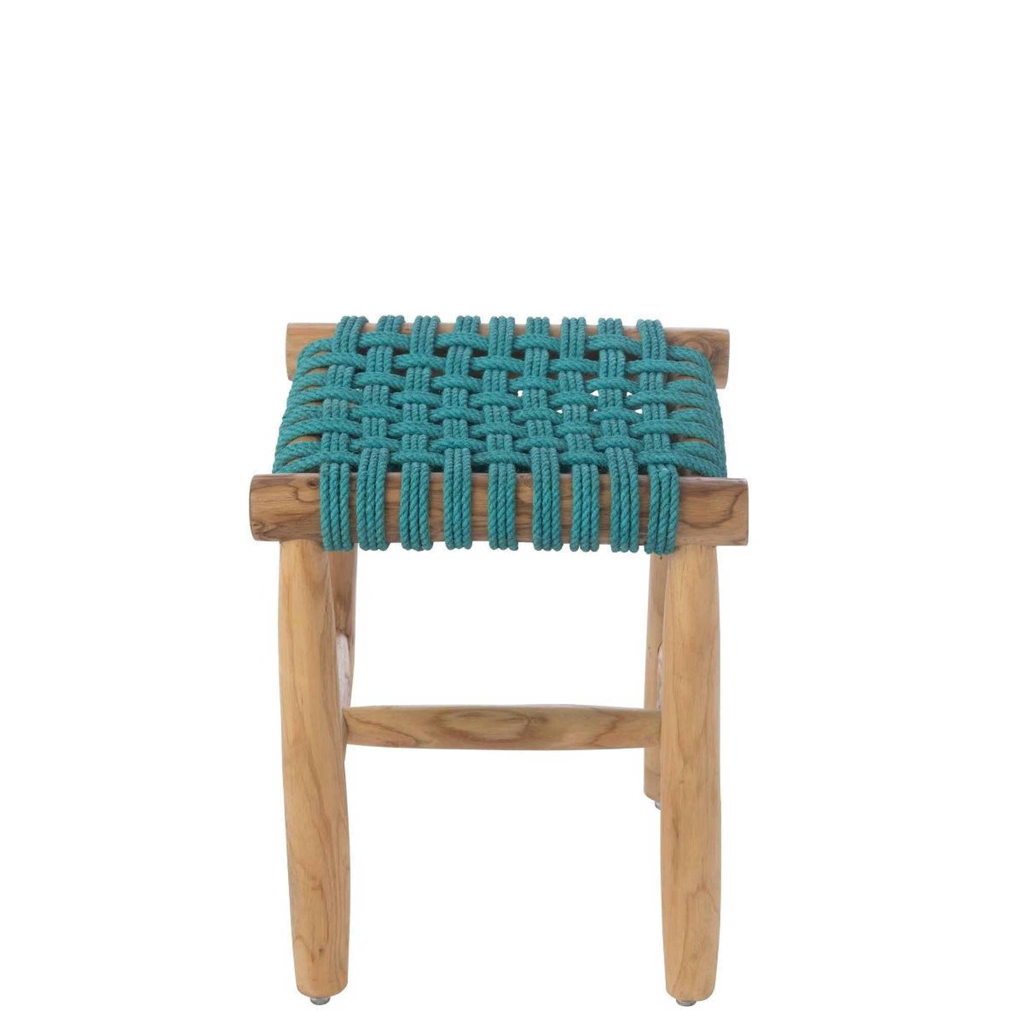 Voir la diapositive 3 : J-LINE Tabouret en teck  erin  45cm turquoise