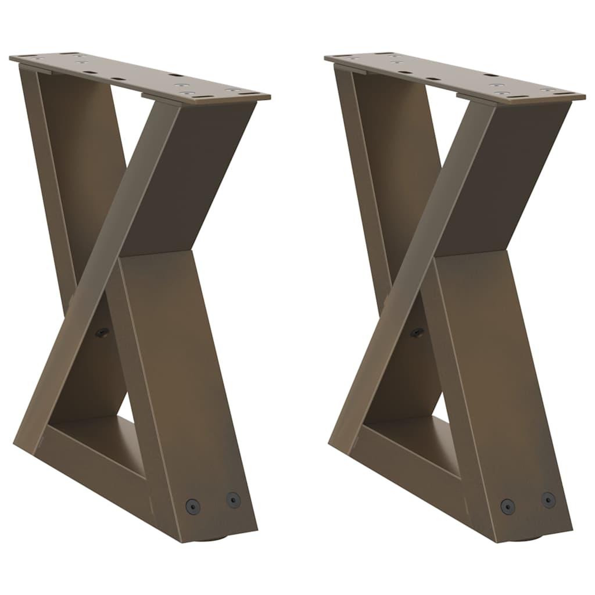 Voir la diapositive 2 : VIDAXL Pieds de table basse 2 pcs acier naturel 30x(30-31,3) cm acier