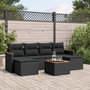 Voir la diapositive 1 : VIDAXL Salon de jardin 7 pcs avec coussins noir resine tressee