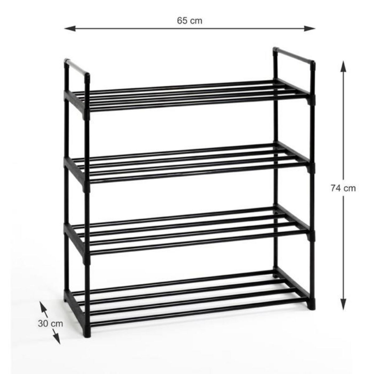Paris Prix Étagère à Chaussures  4 Niveaux  74cm Noir