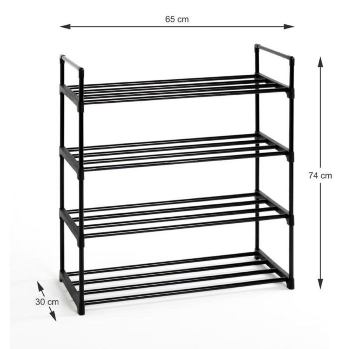 Paris Prix Étagère à Chaussures  4 Niveaux  74cm Noir