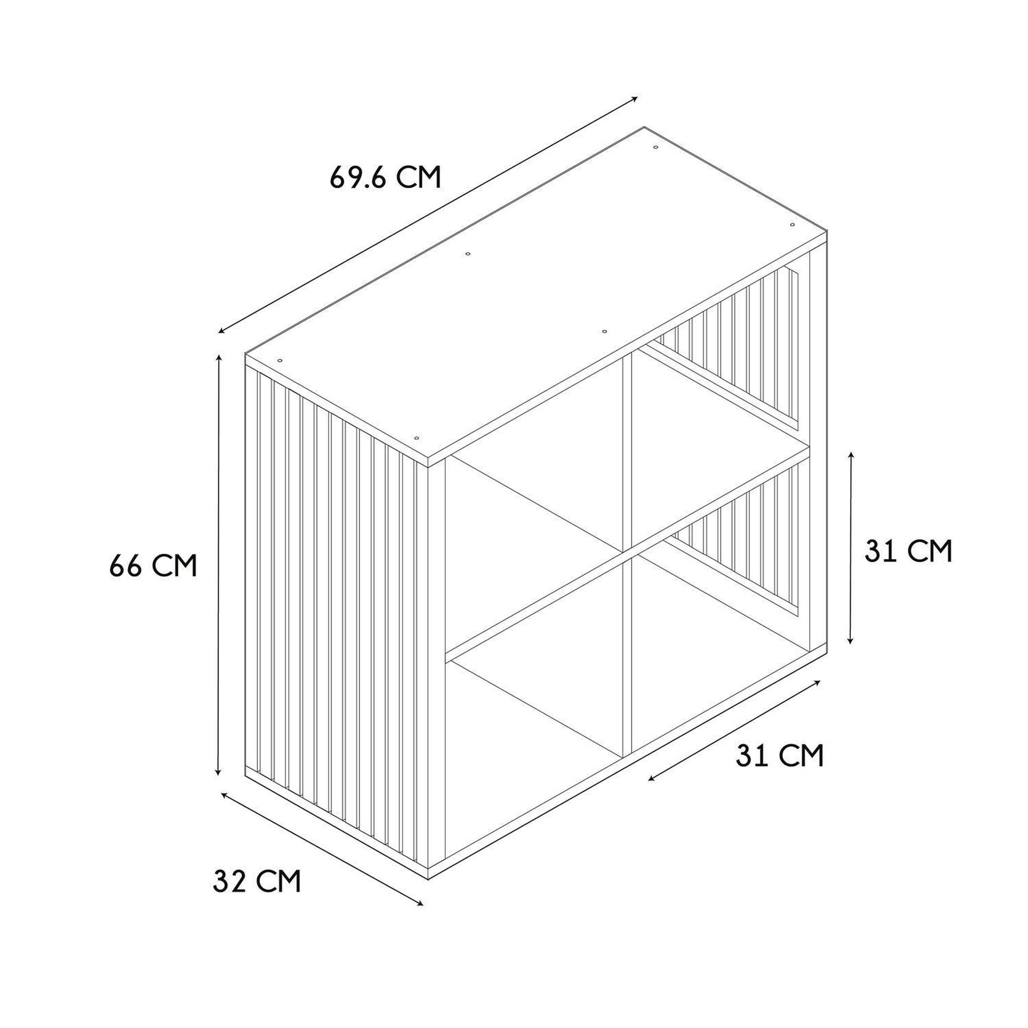 Voir la diapositive 3 : The Home Deco Factory Etagère de rangement 4 cases saulk - marron