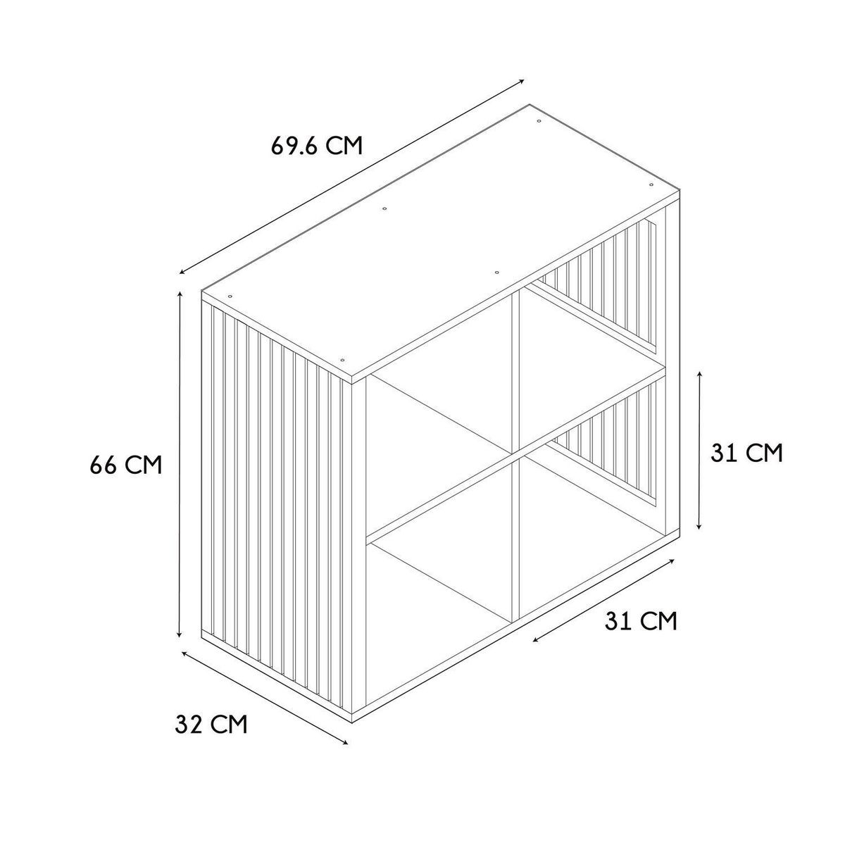 The Home Deco Factory Etagère de rangement 4 cases Saulk - Marron