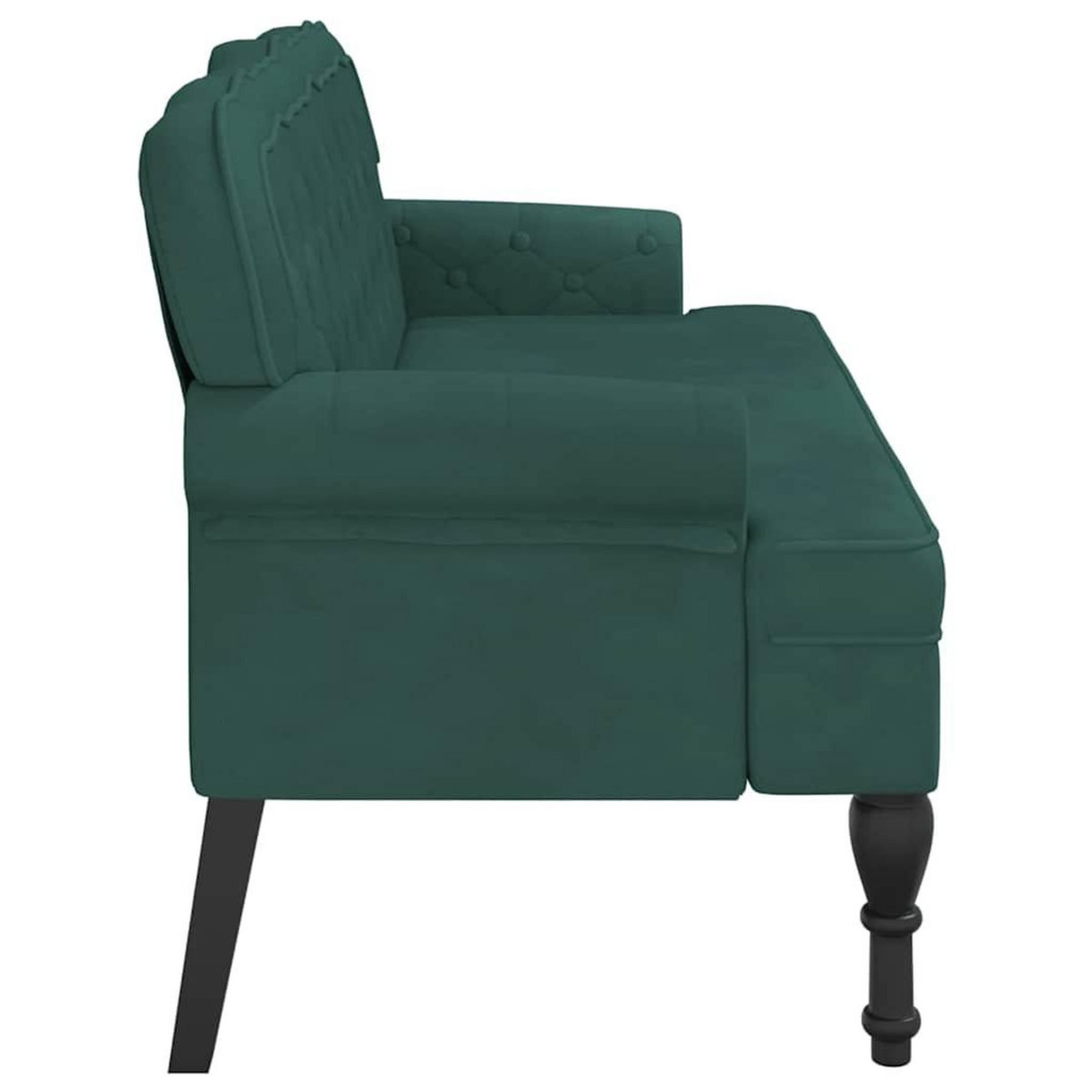 VIDAXL Banc avec dossier vert fonce 119,5x64,5x75 cm velours