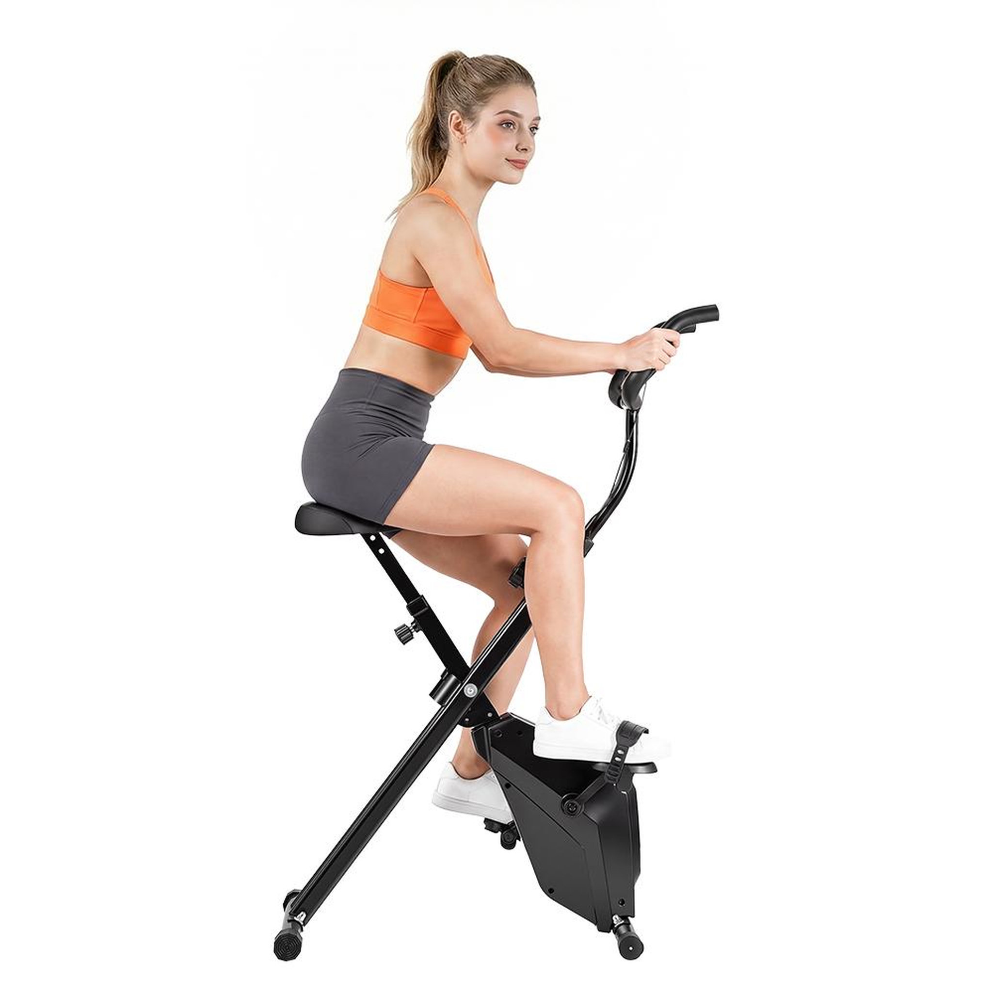 Voir la diapositive 3 : FORMILL Vélo d'exercice pliable yzj-508, 16 niveaux de résistance magnétique, vélo d'intérieur compact, selle réglable