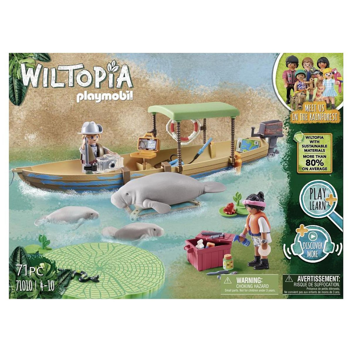 PLAYMOBIL 71010 Wiltopia - Pirogue et lamantins