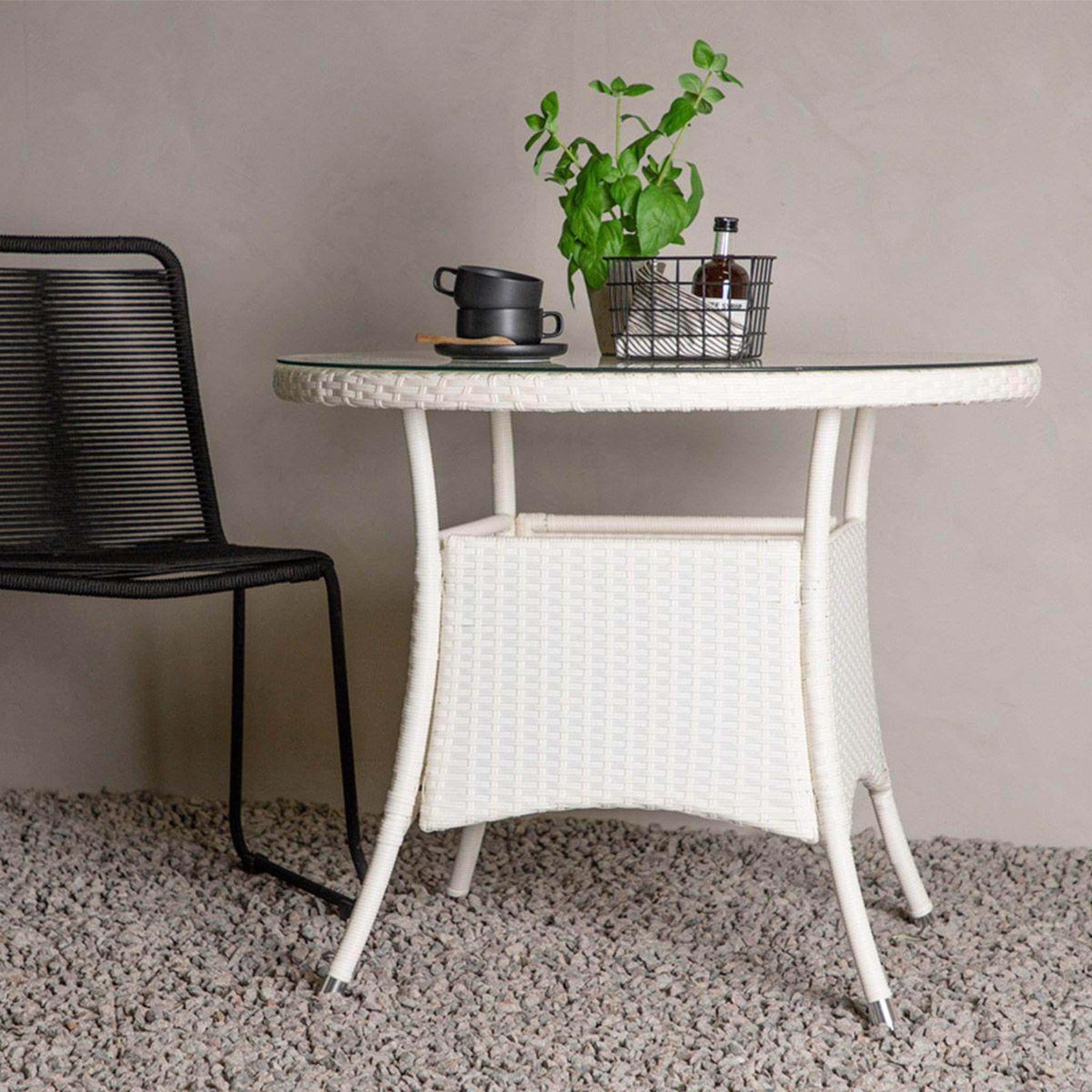 Voir la diapositive 5 : Paris Prix Table de Jardin Ronde  Volta  90cm Blanc